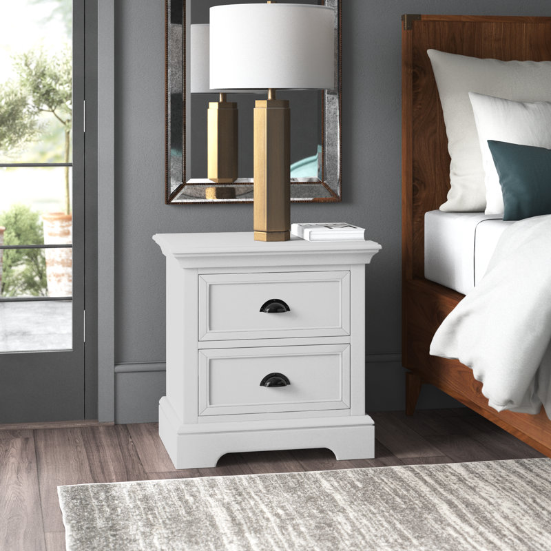 Alicea 2 Drawer Nightstand Greyleigh Color White